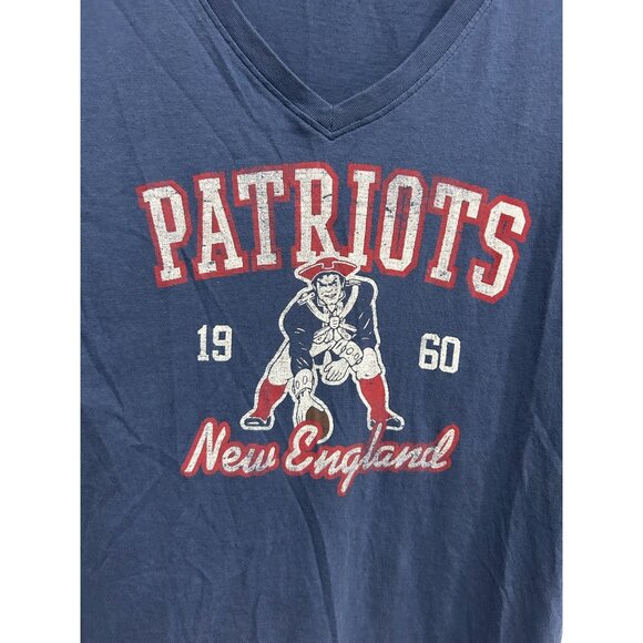 47 Brand New England Patriots V Neck T Shirt Size Large Blue - Picture 4 of 8